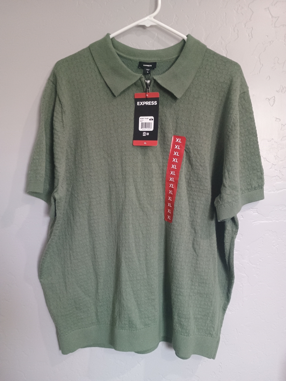 Express Men's Polo Shirt — Olive Green